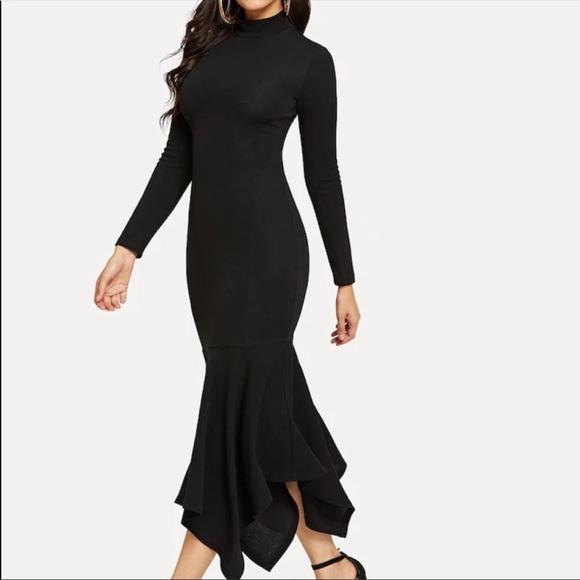 Boutique Dresses & Skirts - Black Asymmetrical Dress Sz L